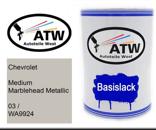 Chevrolet, Medium Marblehead Metallic, 03 / WA9924: 500ml Lackdose, von ATW Autoteile West.